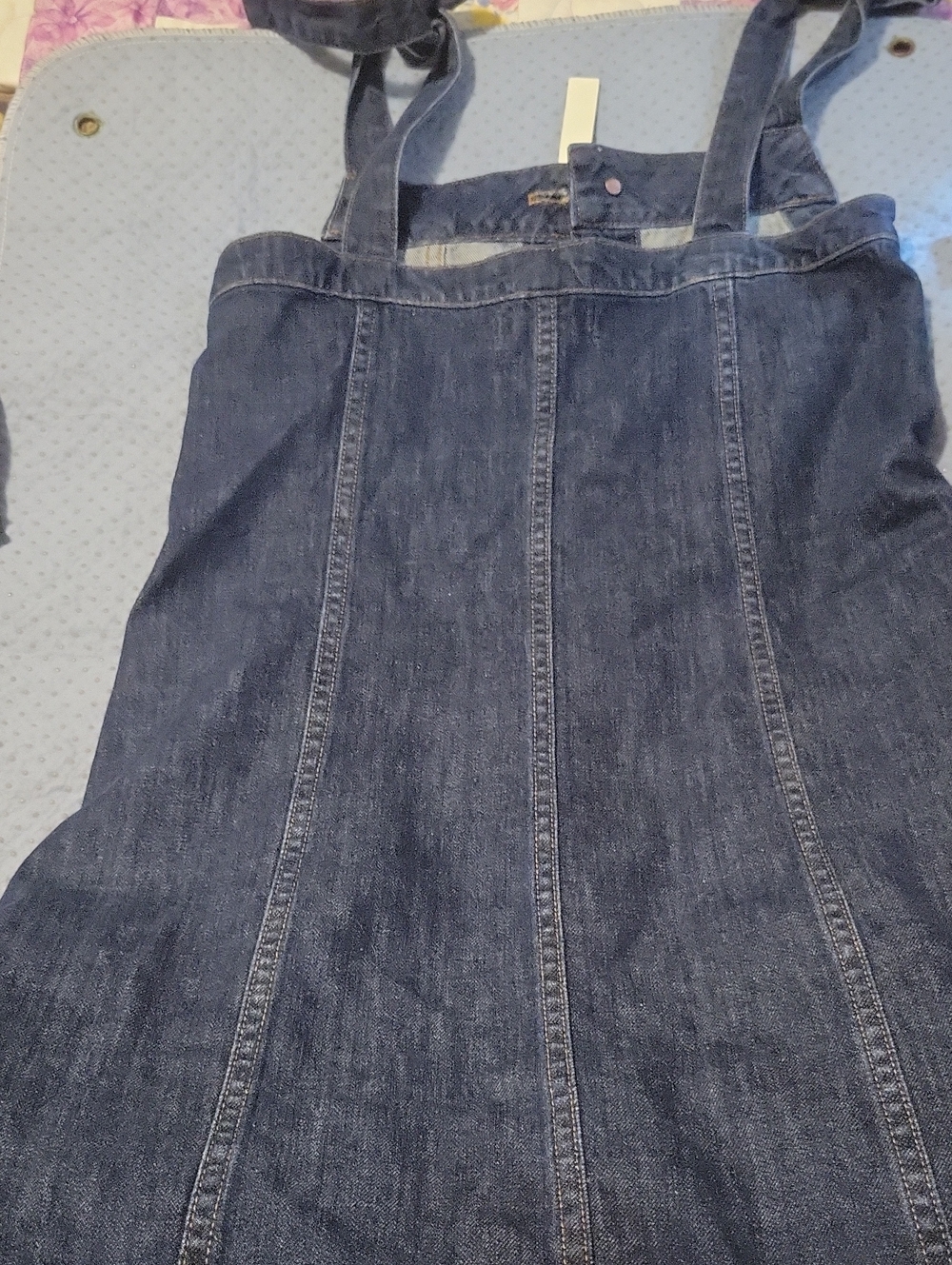 Dark Wash Denim Button-Front Jumper Dress - Picture 2 of 3